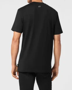 Czarny t-shirt z kolorowymi kryształami Racing Club