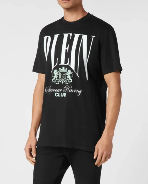 Czarny t-shirt z kontrastowym logo