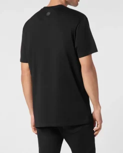Czarny t-shirt z kontrastowym logo