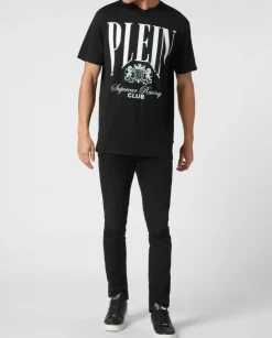 Czarny t-shirt z kontrastowym logo