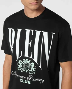 Czarny t-shirt z kontrastowym logo