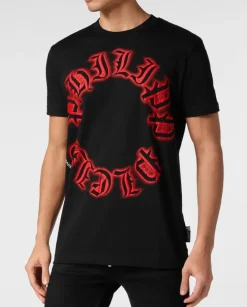 Czarny t-shirt z kontrastowym logo