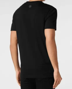 Czarny t-shirt z kontrastowym logo