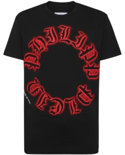 Czarny t-shirt z kontrastowym logo