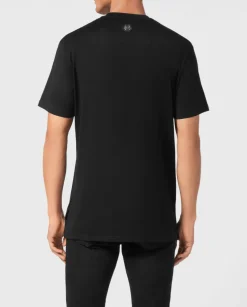 Czarny t-shirt z kryształami Racing Club