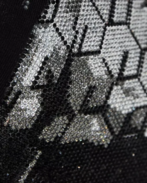 Czarny t-shirt z kryształową czaszką Sexy Pure Skull