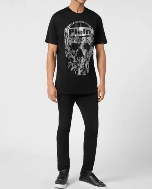 Czarny t-shirt z kultową czaszką