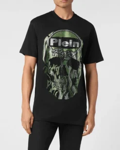 Czarny t-shirt z kultową czaszką