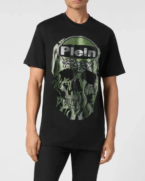 Czarny t-shirt z kultową czaszką