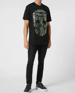 Czarny t-shirt z kultową czaszką