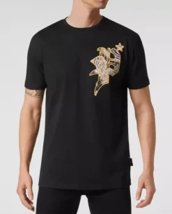 Czarny t-shirt z logo Paisley Gothic