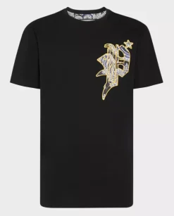 Czarny t-shirt z logo Paisley Gothic