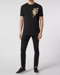Czarny t-shirt z logo Paisley Gothic