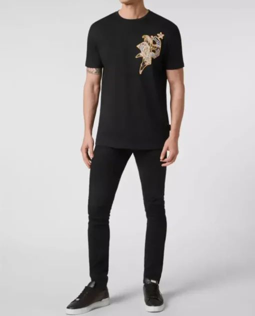 Czarny t-shirt z logo Paisley Gothic