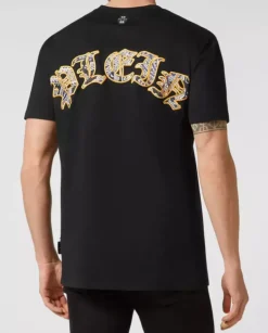 Czarny t-shirt z logo Paisley Gothic