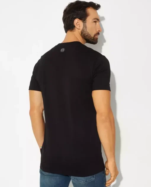 Czarny t-shirt z logo SS Glass