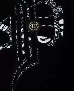 Czarny t-shirt z monogramem Paisley Gothic