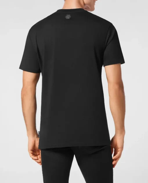 Czarny T-shirt z motywem czaszki