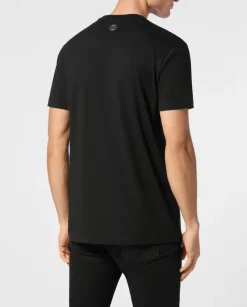 Czarny T-shirt z motywem czaszki
