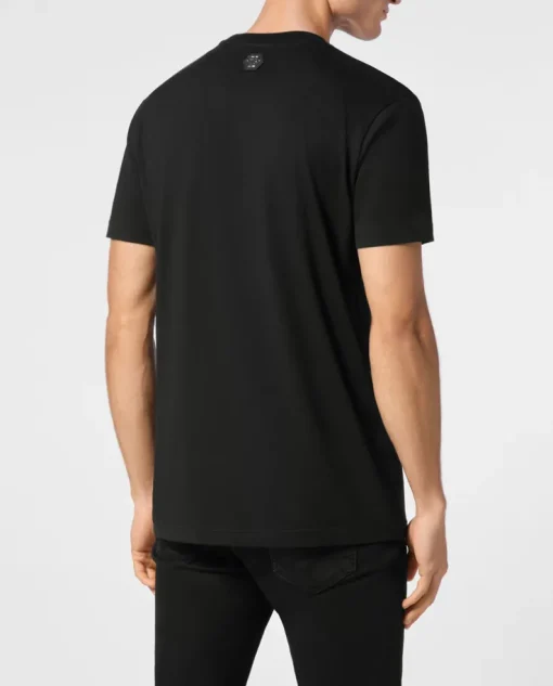 Czarny T-shirt z motywem czaszki