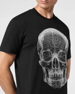 Czarny T-shirt z motywem czaszki