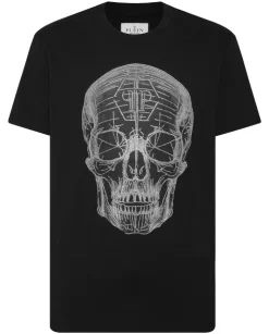 Czarny T-shirt z motywem czaszki