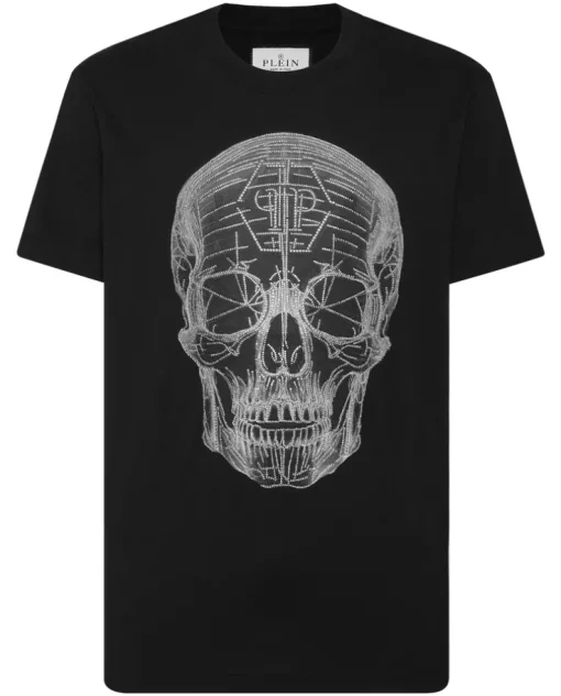 Czarny T-shirt z motywem czaszki