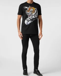 Czarny t-shirt z motywem Tiger