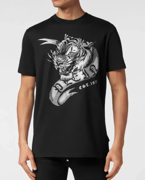 Czarny t-shirt z motywem Tiger