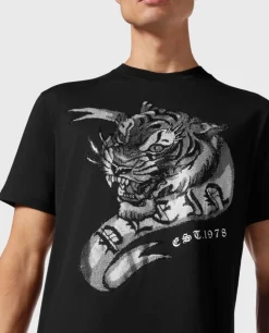 Czarny t-shirt z motywem Tiger