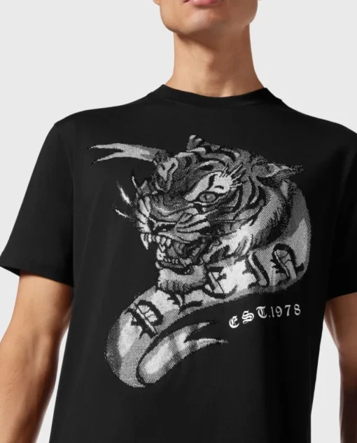 Czarny t-shirt z motywem Tiger