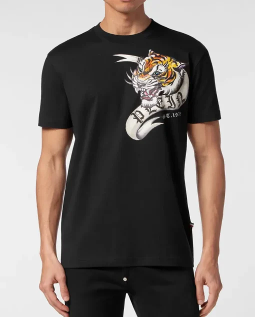 Czarny t-shirt z motywem Tiger
