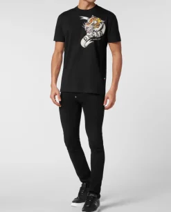 Czarny t-shirt z motywem Tiger