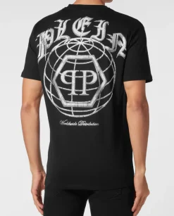 Czarny t-shirt z motywem Worldwide