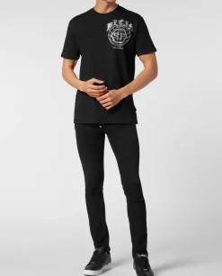 Czarny t-shirt z motywem Worldwide