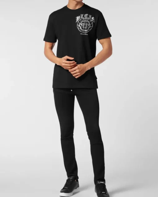 Czarny t-shirt z motywem Worldwide