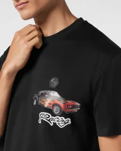 Czarny t-shirt z nadrukiem Cars Racing