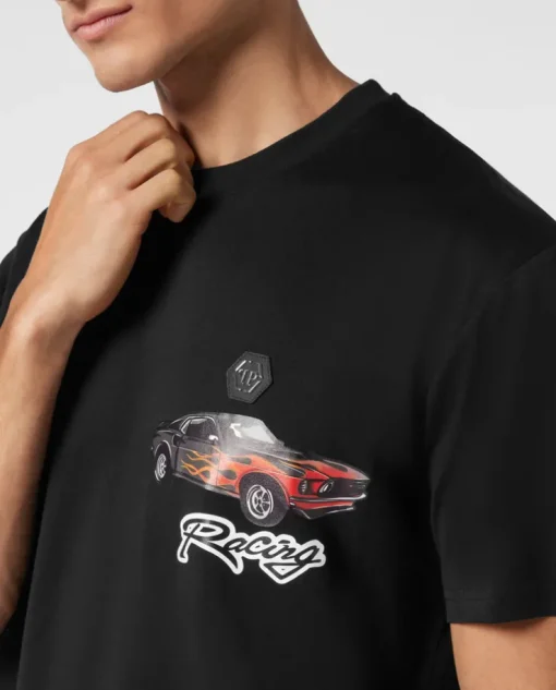 Czarny t-shirt z nadrukiem Cars Racing