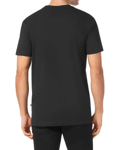 Czarny t-shirt z nadrukiem lwa