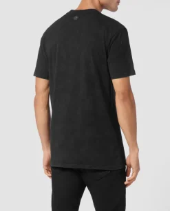 Czarny t-shirt z okrągłym dekoltem