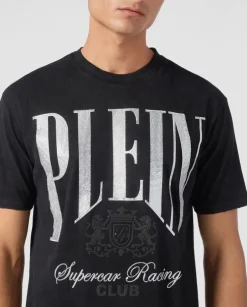 Czarny t-shirt z okrągłym dekoltem