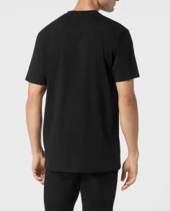 Czarny t-shirt z ozdobnym logo