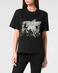 Czarny t-shirt z printem