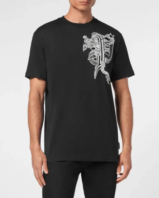 Czarny T-shirt z printem