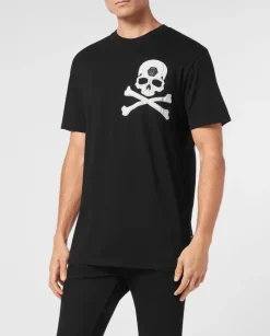 Czarny T-shirt z printem na plecach
