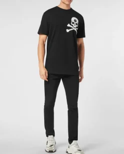 Czarny T-shirt z printem na plecach