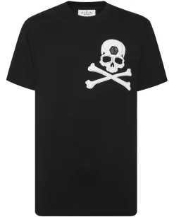 Czarny T-shirt z printem na plecach