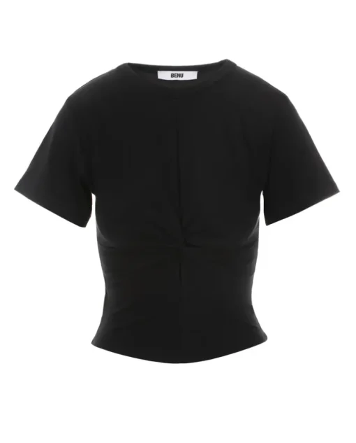 Czarny t-shirt z twistem