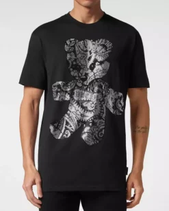 Czarny t-shirt z wzorem Paisley Teddy Bear