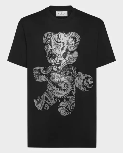 Czarny t-shirt z wzorem Paisley Teddy Bear